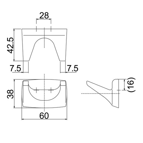 R521 ダブルフック クロムメッキ
