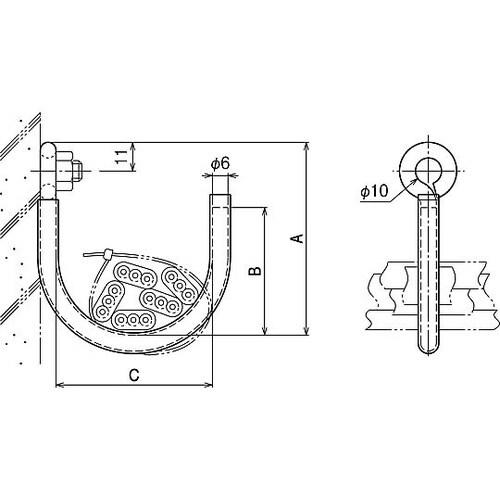 壁面用ケーブル支持金具 1箱(20個入)