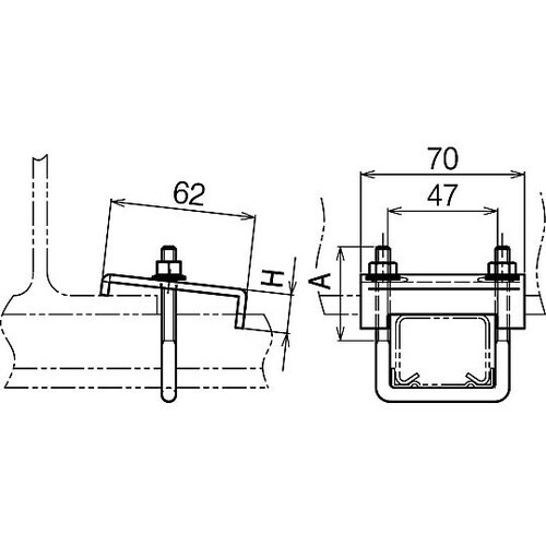 形鋼用交差支持金具 1箱(10個入) D