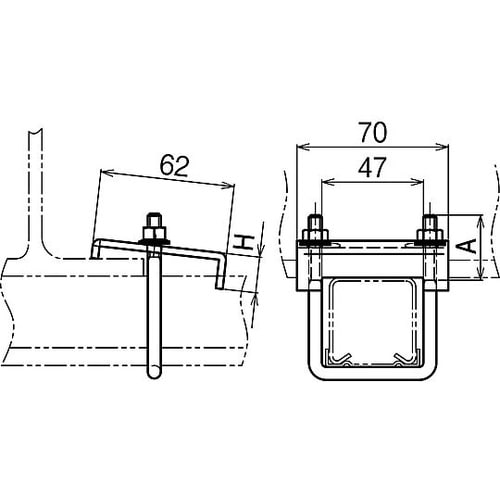 形鋼用交差支持金具 1箱(10個入) D