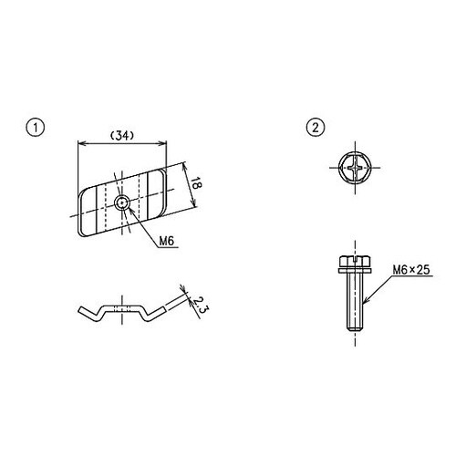 六角頭ボルト座付ナット M6 1袋(20