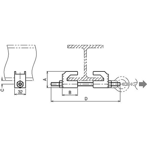 ワイヤー用H形鋼止め金具 1箱(10組入