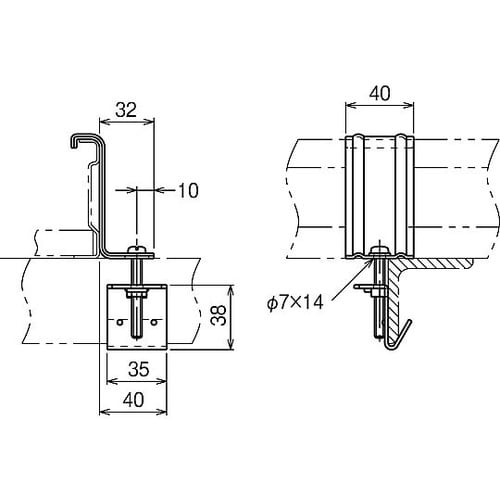アングル用振れ止め金具 SD 1箱(10