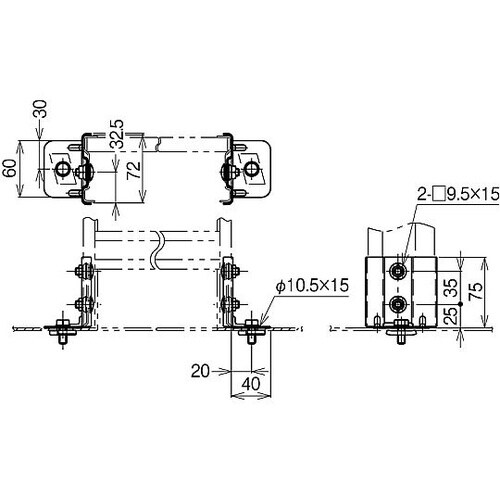 盤取付金具 ステンレス 左右組 1対(2