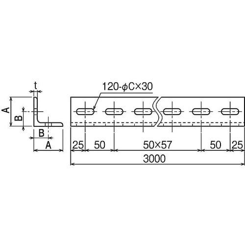 Z−75AG300R アングル 溶融亜鉛