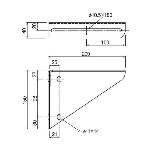Z−BK10立上支持用ブラケット溶融亜鉛