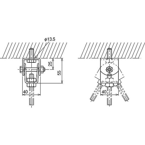 Z−BSH1−W4 斜め吊り金具溶融亜鉛
