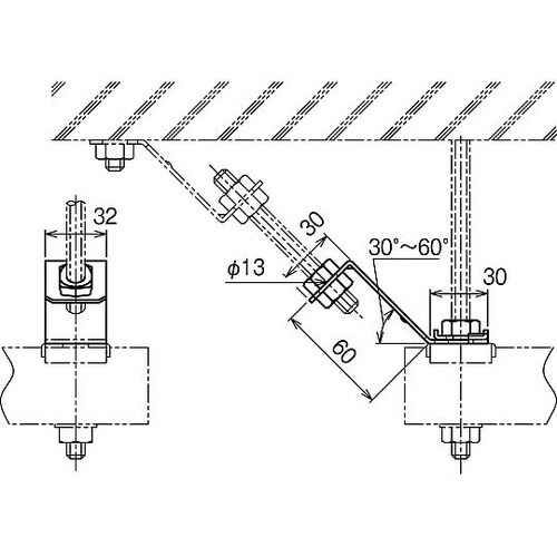 振れ止め金具 溶融亜鉛 1箱(10個入)