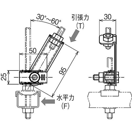 吊りボルト振止金具 溶融亜鉛 1箱(10