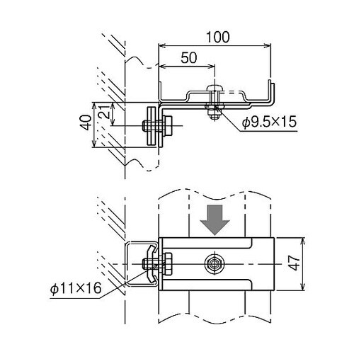 Z−QRS4N ラック支持金具溶融亜鉛