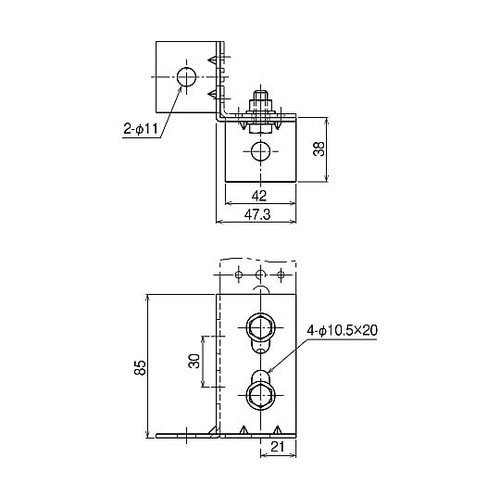 RVラックベース金具溶融亜鉛 1箱(10