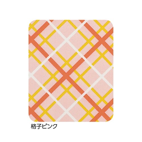 食事用エプロン 格子 ピンク 38918