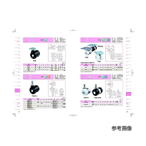 双輪キャスター クロ φ75 自在 プレ