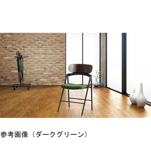 折りたたみ椅子 ダークグリーン 布張り