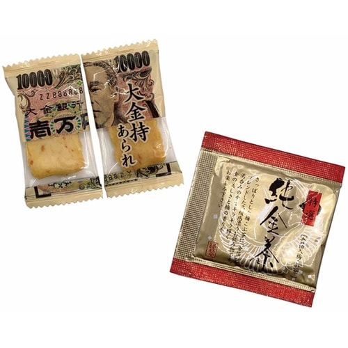 おみくじ入りあられ&純金茶 80個 38