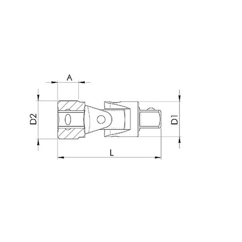 差込角1/4DR スプリング付ユニバーサ
