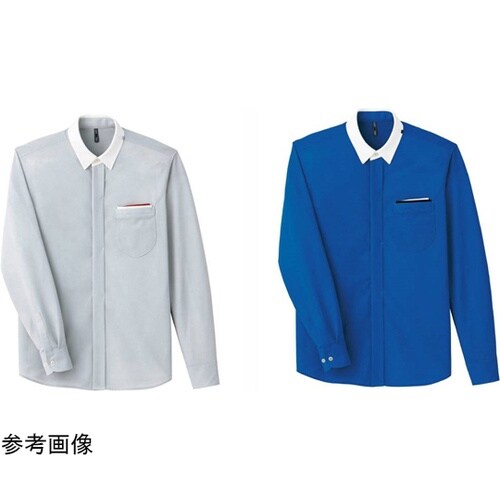 CAREAN 長袖ニットシャツ ブルー