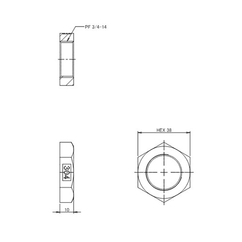 G3/4” ロックナット(ステンレス製)
