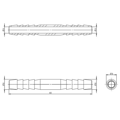 φ8mm ホースジョイント(ステンレス製