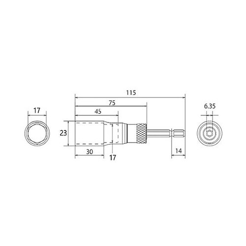 17mm 電ドルソケット(高耐久/ビット