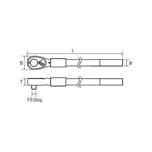 3/4”DR/1000mm ラチェットハ