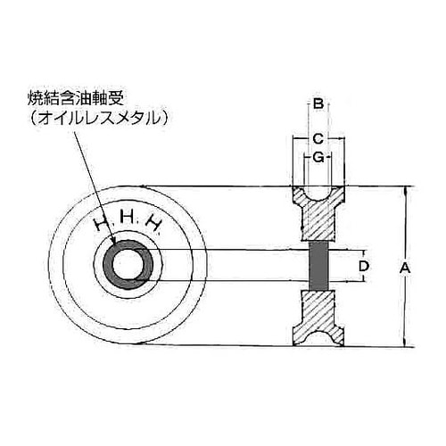 100x15mm シーブ(ベアリング入)