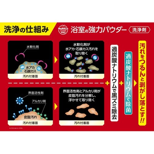 浴室の強力パウダー洗浄剤 アルカリ性 2
