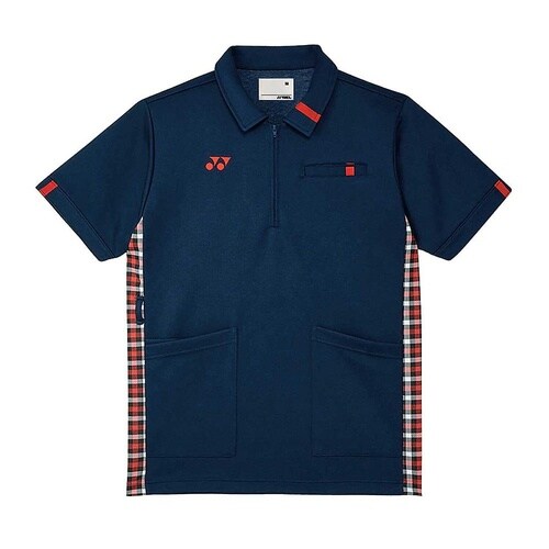 ケアワークシャツ ネイビー×レッド M(