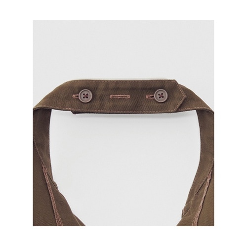 襟付き胸当てエプロン ブラウン FK72