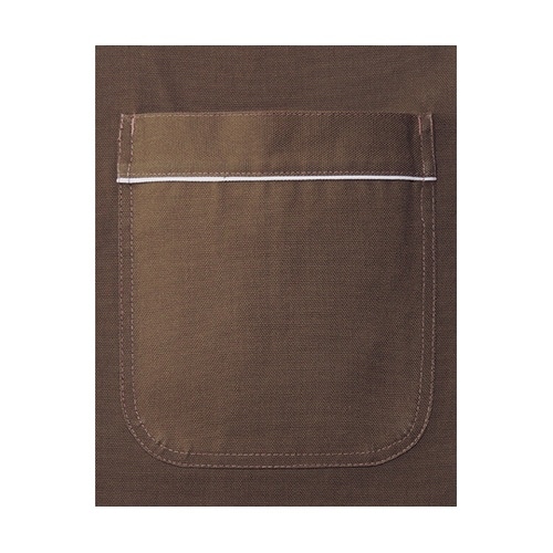 襟付き胸当てエプロン ブラウン FK72