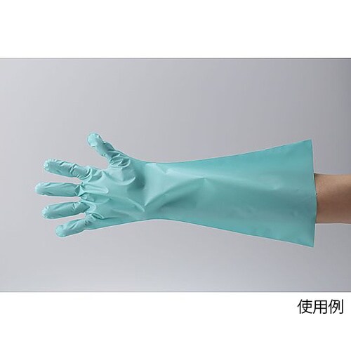 エンボス手袋ロング五本絞り M グリーン