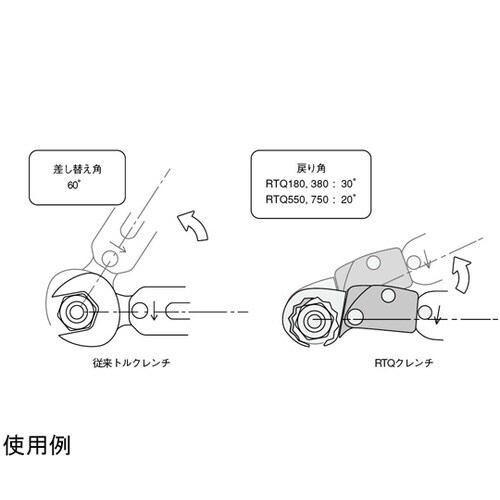 ラチェットトルクレンチ 3/8 RTQ−