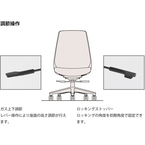 ノナチェア 固定肘付 ホワイト/サンドイ