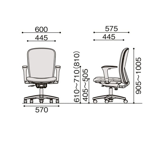 リエットRチェア ハイバック 可動肘付