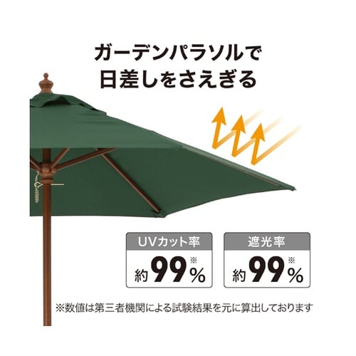 ウッドパラソル 2.1m グリーン PA