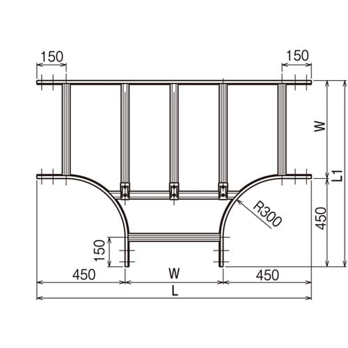 T形分岐ラック QRKT100