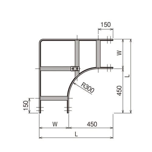 外直角L形分岐ラック SRKLA60