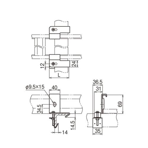 アングル用振止金具 溶融亜鉛 Z−SRS