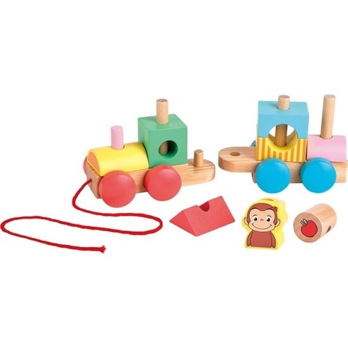 おさるのジョージ 木製 つみきトレイン
