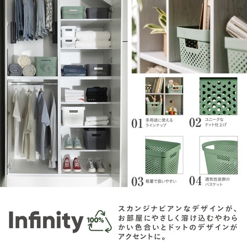 インフィニティ バスケット17Lダークグレー×5