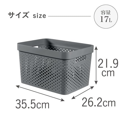 インフィニティ バスケット17Lダークグレー×5