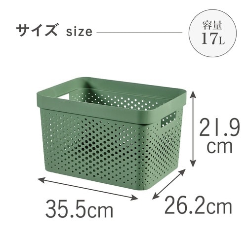 インフィニティ バスケット17Lグリーン×5