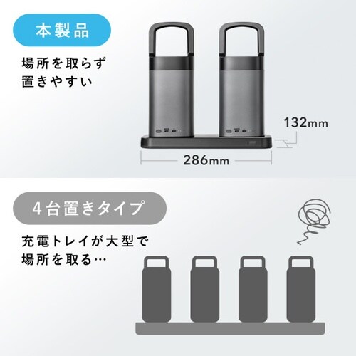 ハンドル一体型モバイルバッテリー専用充電トレイ
