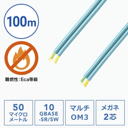 メガネ2芯光ファイバケーブルのみ100m