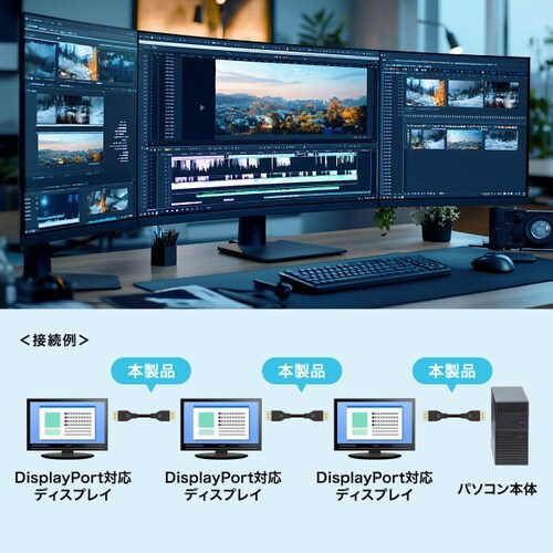 DisplayPort ver.2.1ケーブル2m