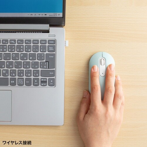 静音ワイヤレスマウス(グリーン)