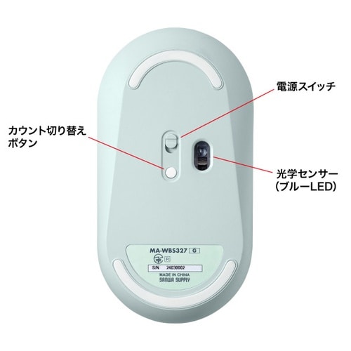 静音ワイヤレスマウス(グリーン)