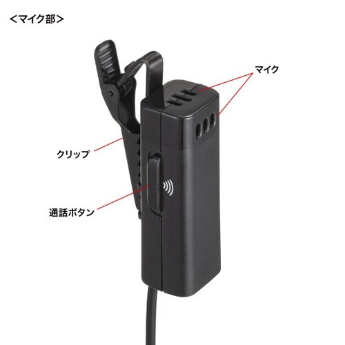 ワイヤレスガイド用イヤホンマイク(親機用)