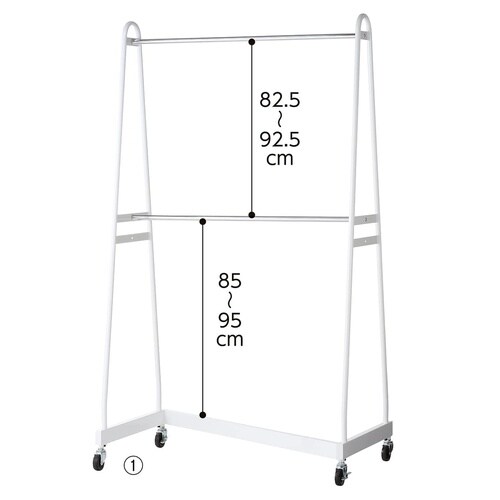 2段Zハンガーラック 白