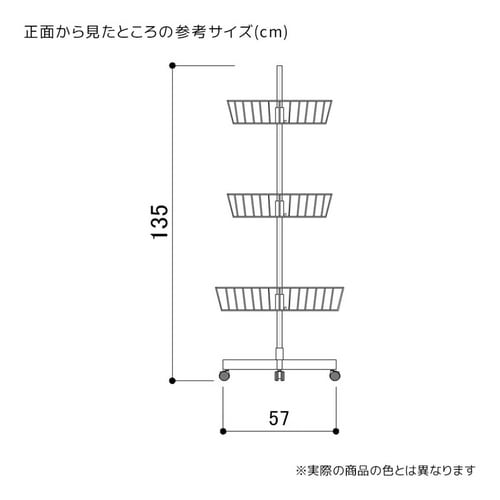 回転3段カゴ什器